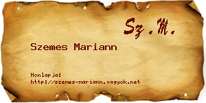 Szemes Mariann névjegykártya