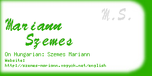 mariann szemes business card